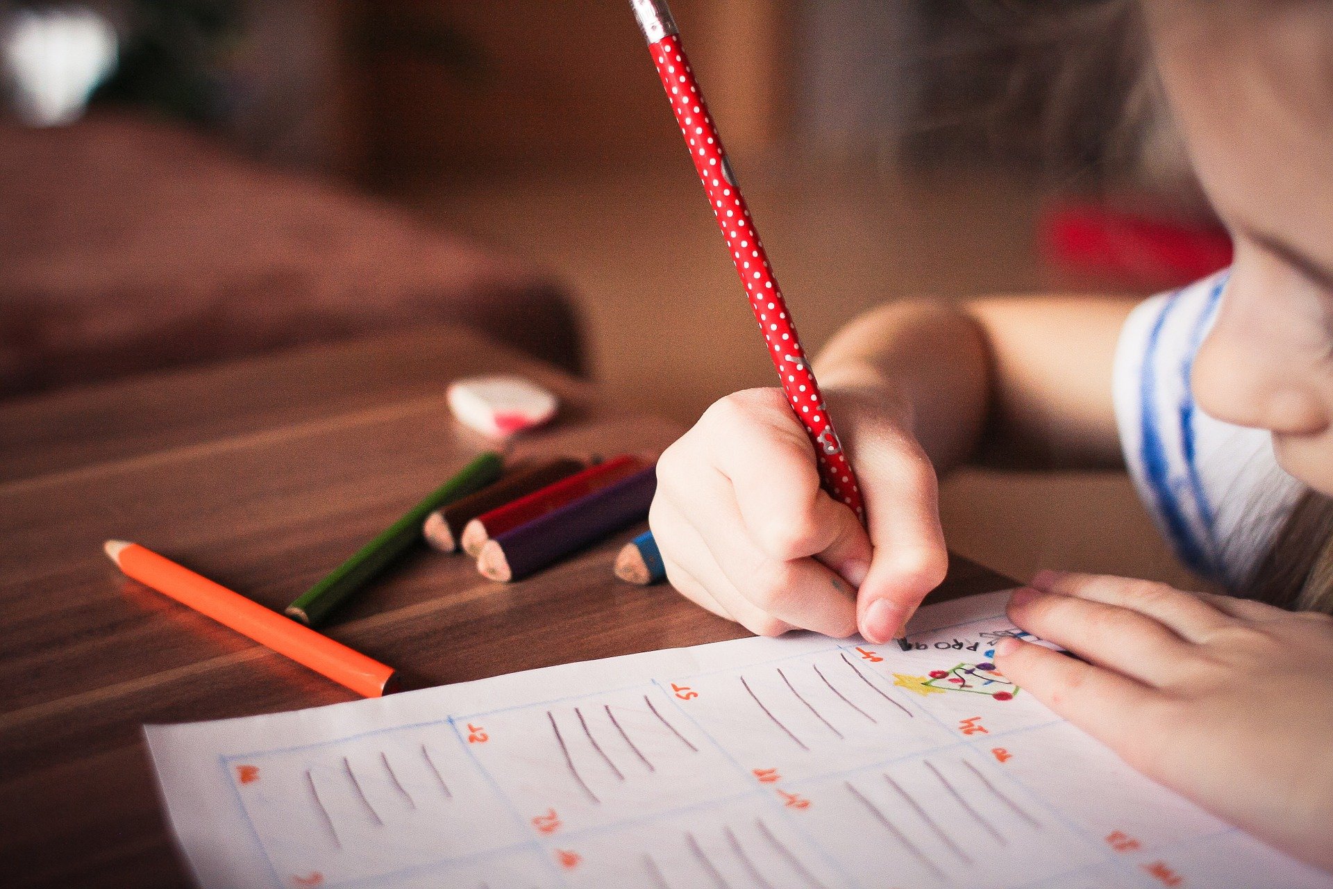 a child writing