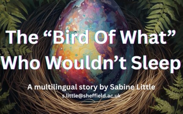 A colourful egg in a nest